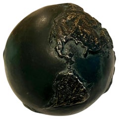 Un globo di bronzo massiccio da 4 pollici  Fermacarte del mondo