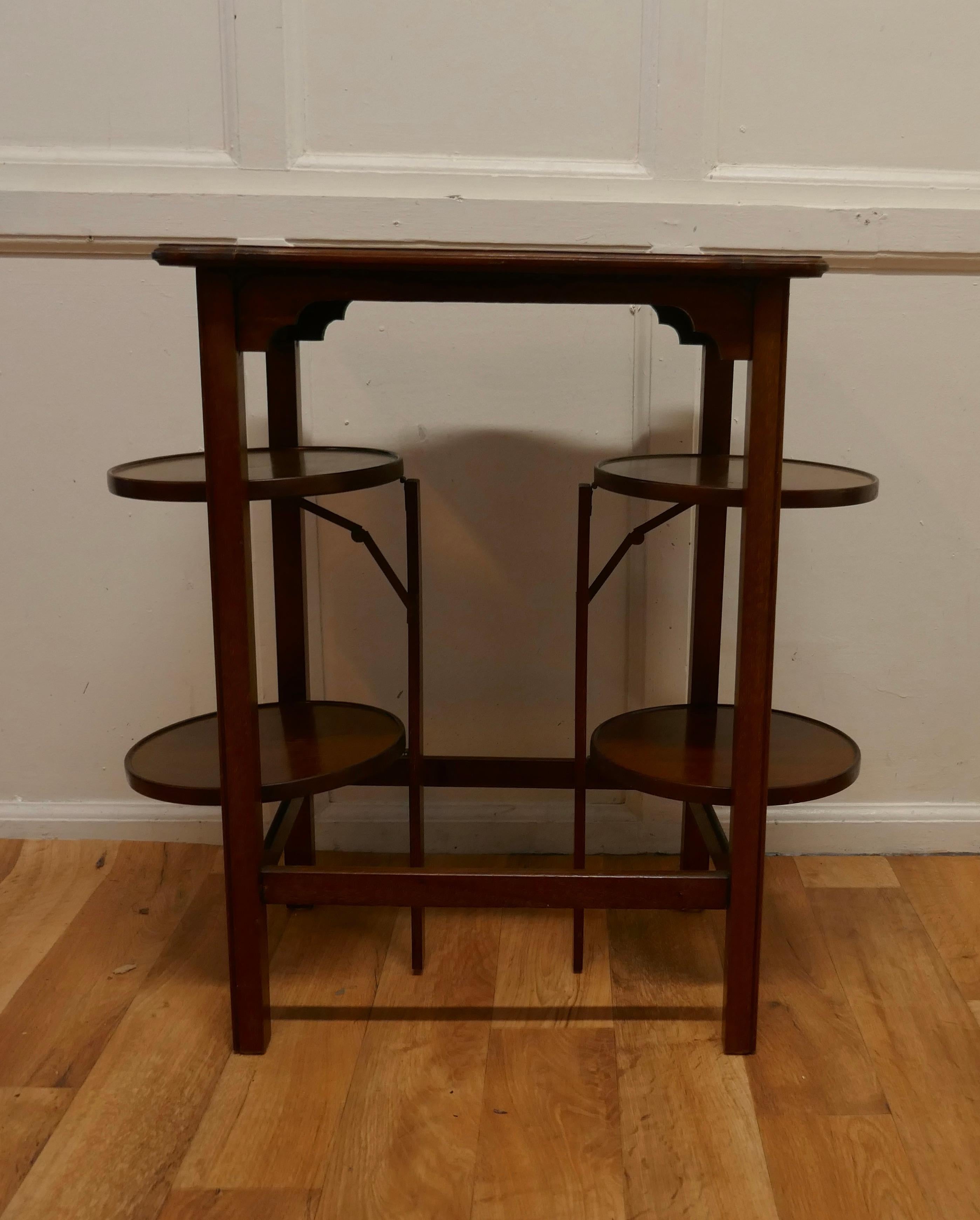 Edwardian 4 Tray Mahogany Table Cake Stand or Dumb Waiter For Sale