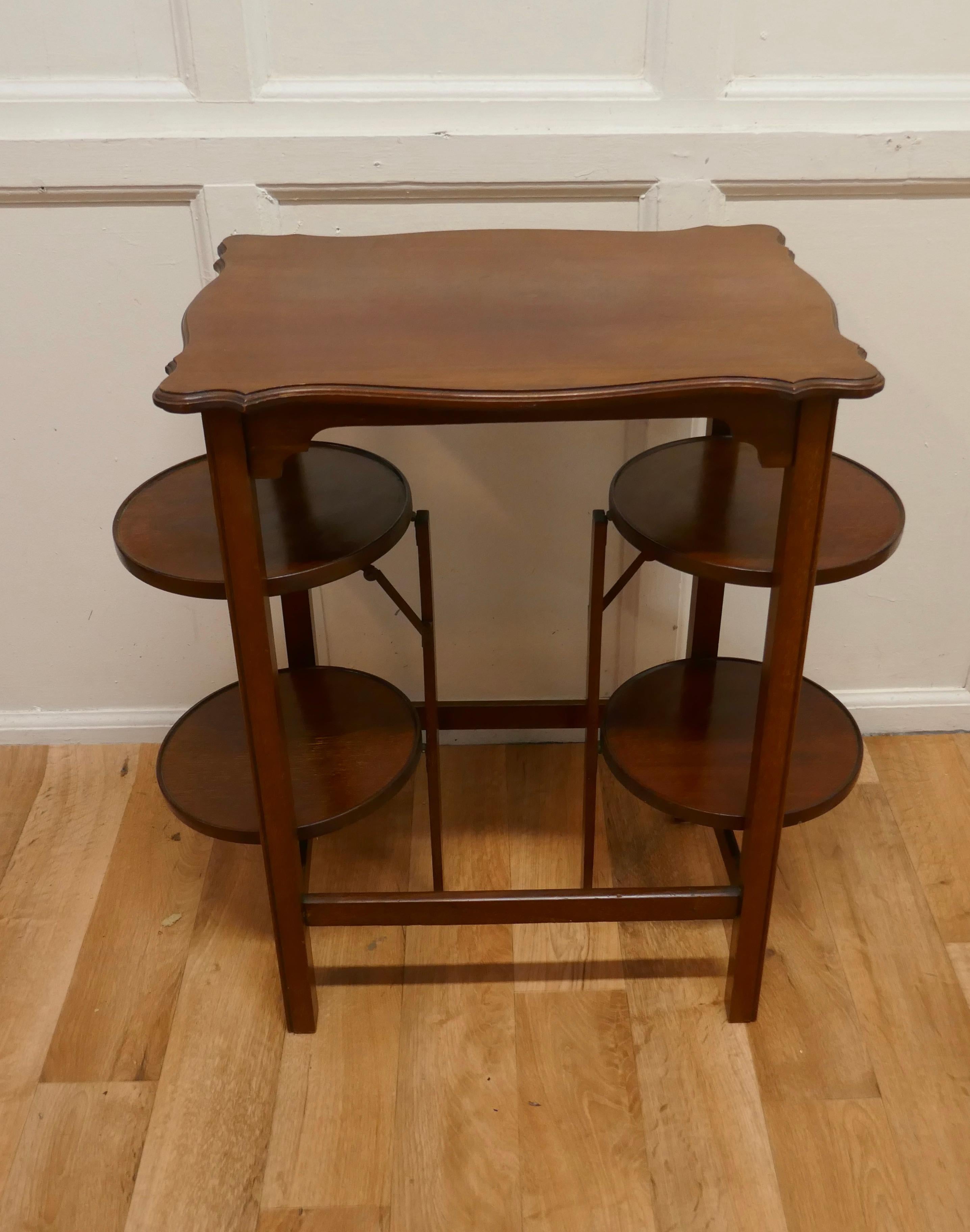 4 Tray Mahogany Table Cake Stand or Dumb Waiter For Sale 4