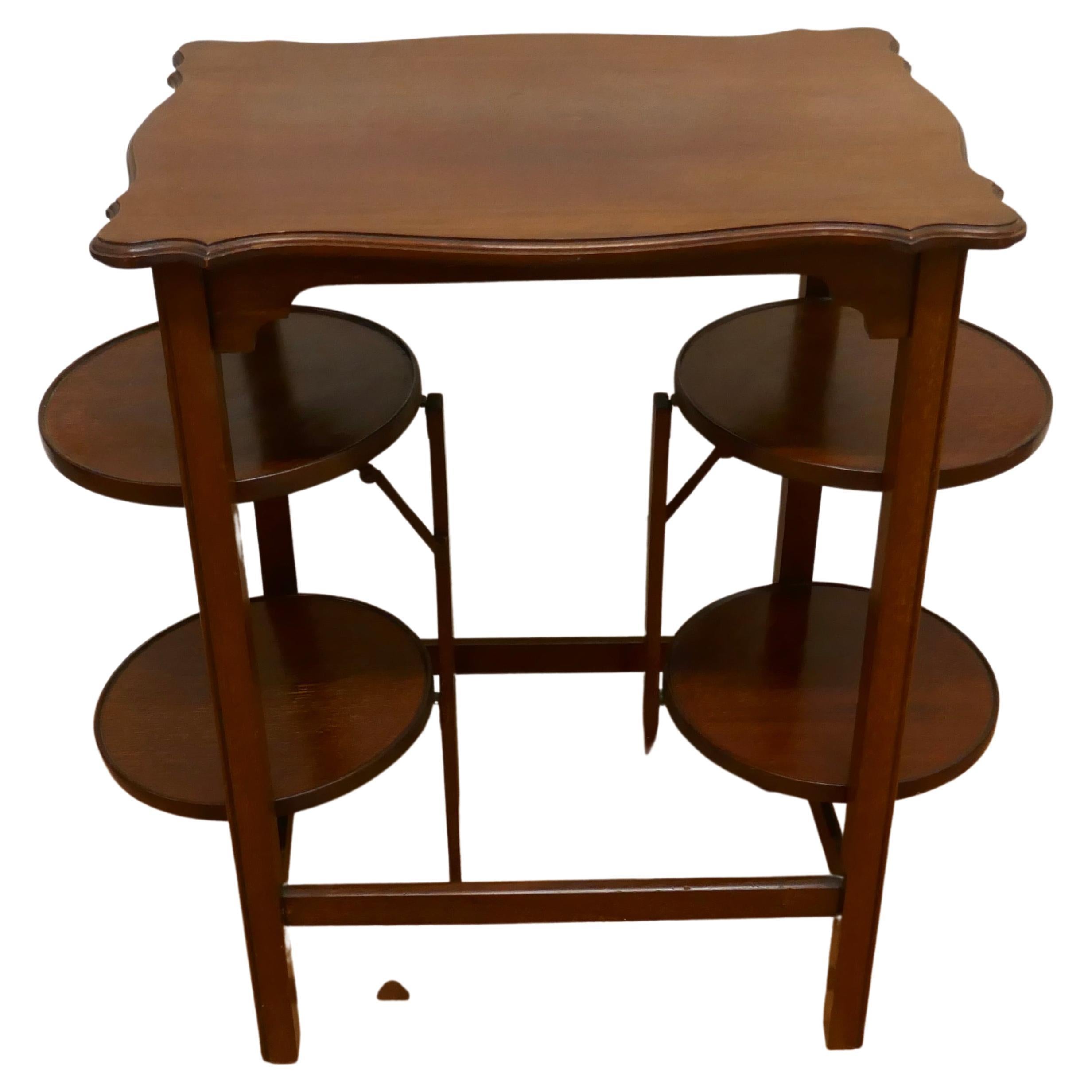 4 Tray Mahogany Table Cake Stand or Dumb Waiter For Sale