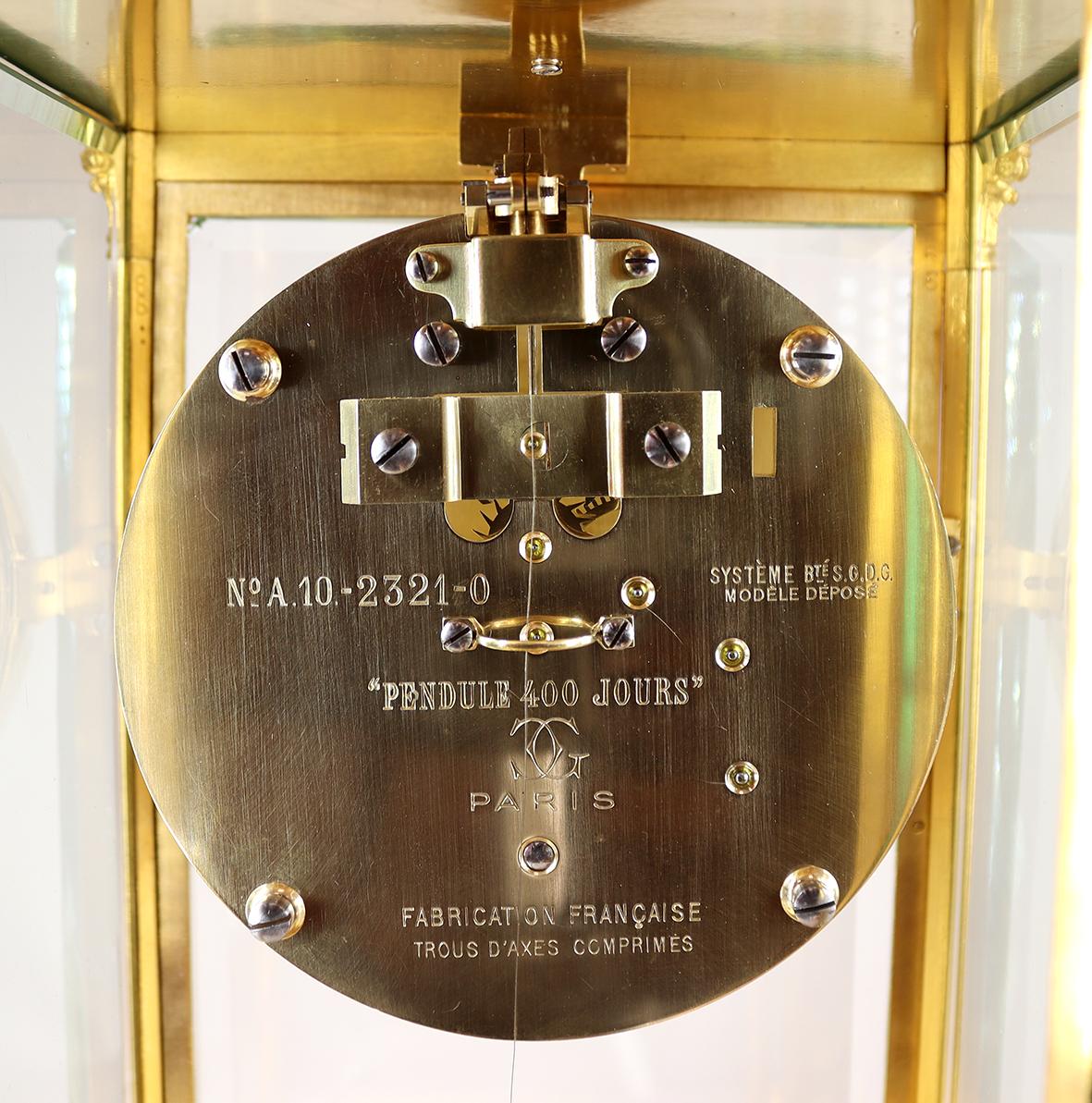 Gilt A Claude Grivolas 400 Day Torsion Suspension Timepiece