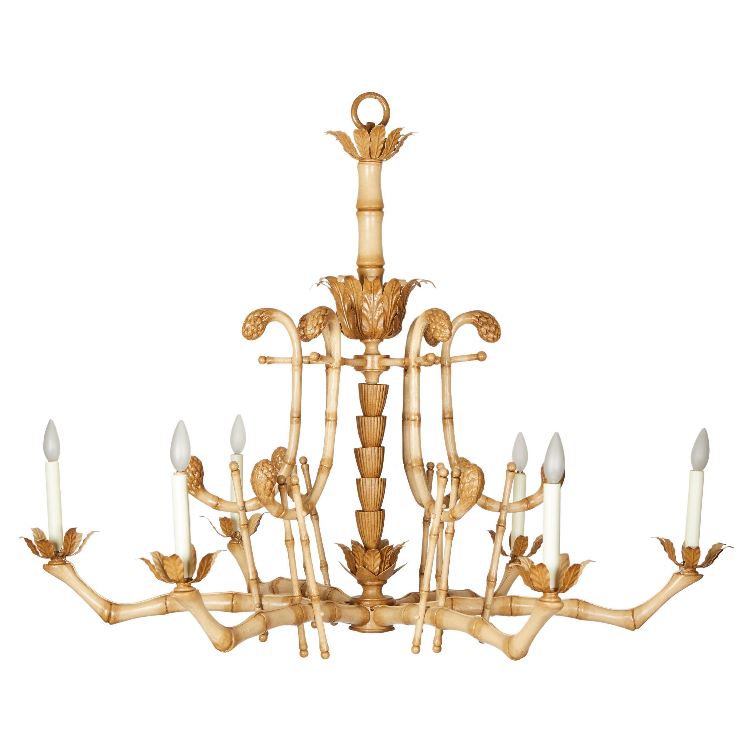 1890/'s Solid Cast Brass Gilded 2Tier 8Arm Chandelier