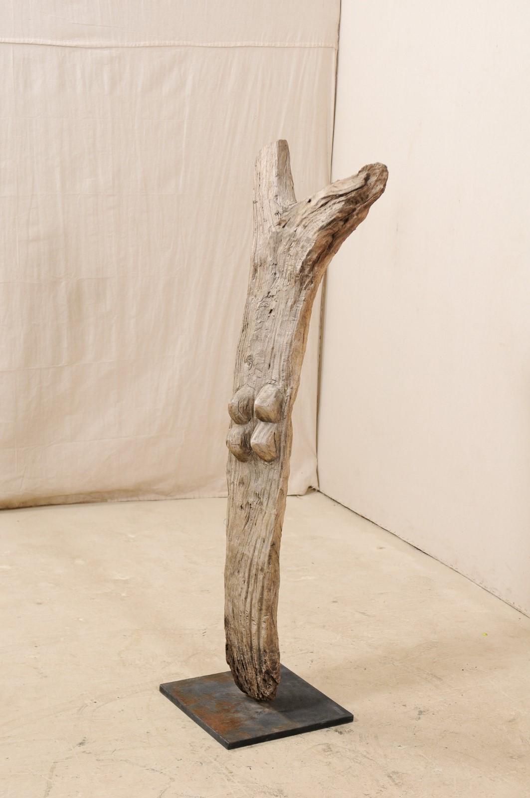 Tall Dogan Tribe Hand Carved Wood Toguna Post, Mid-20th Century 3