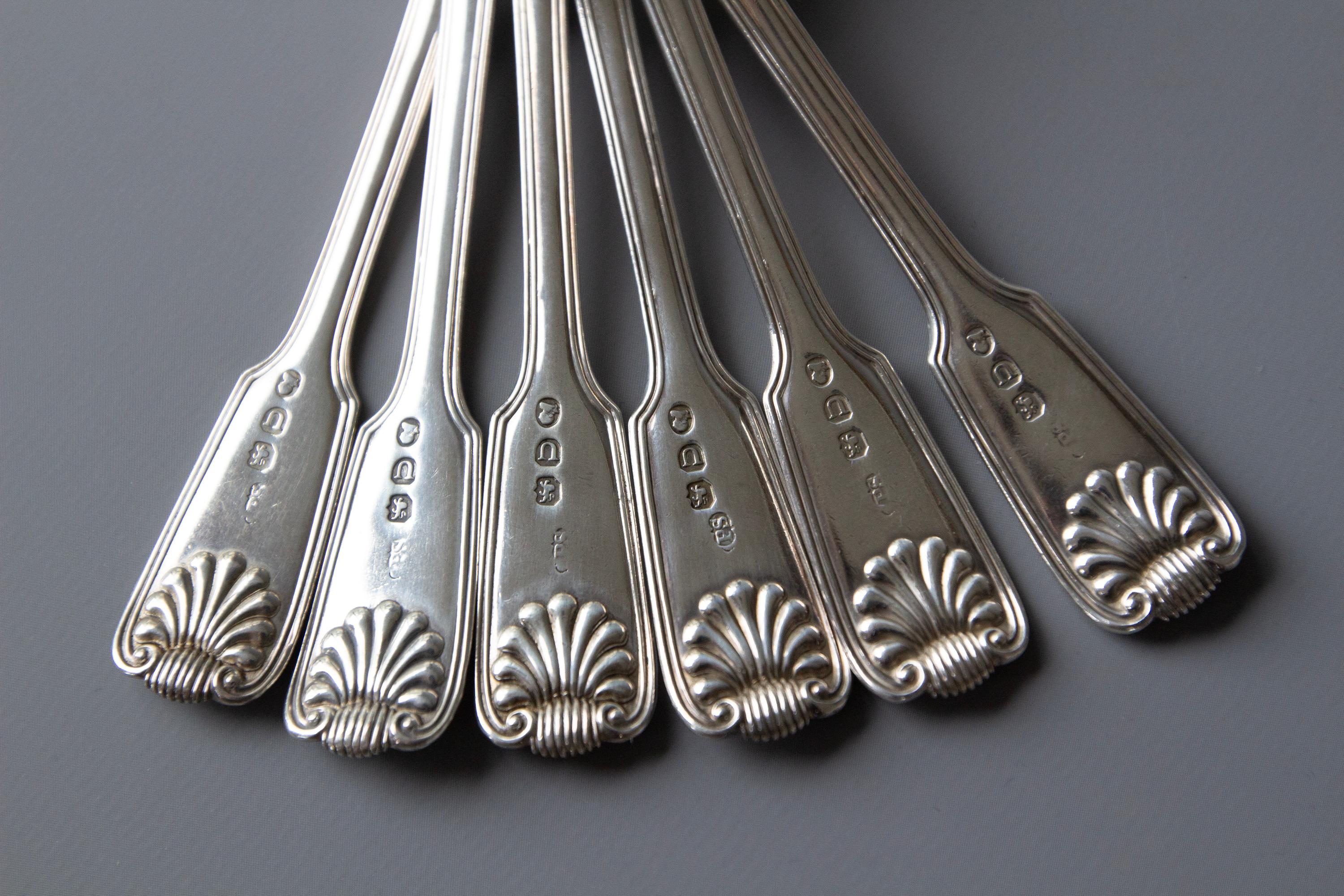 Sterling Silver A 6 Place Canteen by Paul Storr, 1813-1817 For Sale