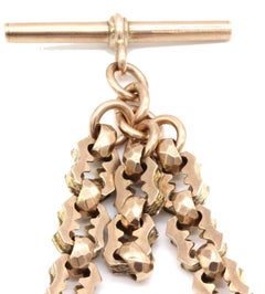 9 kt Yellow and Rose Gold Fancy Link Double Albert Pocket Watch Chain