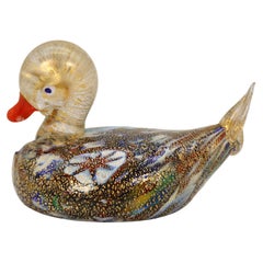 A 1930s Italian Millefiori hand blown art glass duck