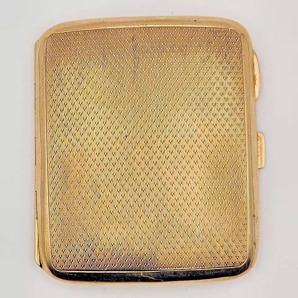 A 9ct Gold Engine Turned Cigarette Case by Turner & Simpson B/Ham 4