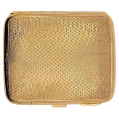 A 9ct Gold Engine Turned Cigarette Case by Turner & Simpson B/Ham