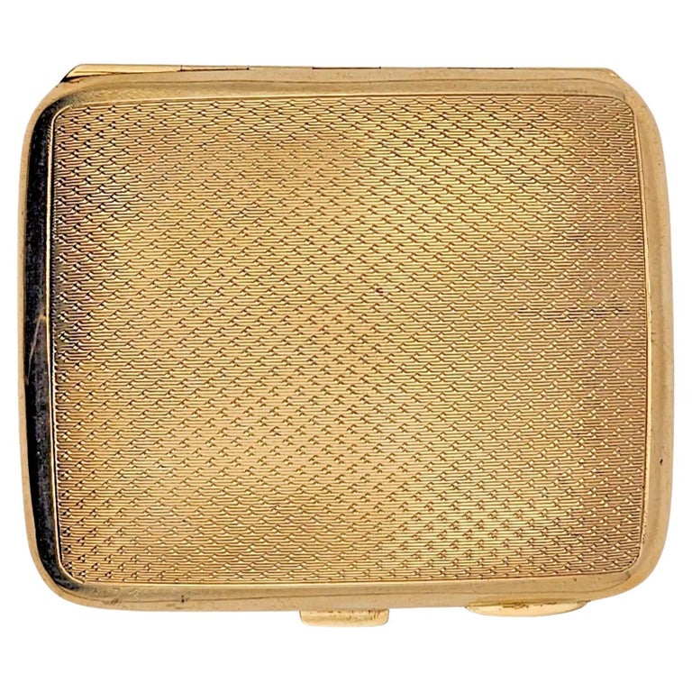9ct gold cigarette case A 9ct Gold Engine Turned Cigarette Case by Turner and Simpson B/Ham at  1stDibs