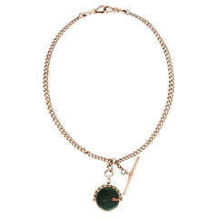 Una cadena de reloj de bolsillo de eslabones de oro rosa de 9 ct del siglo XIX