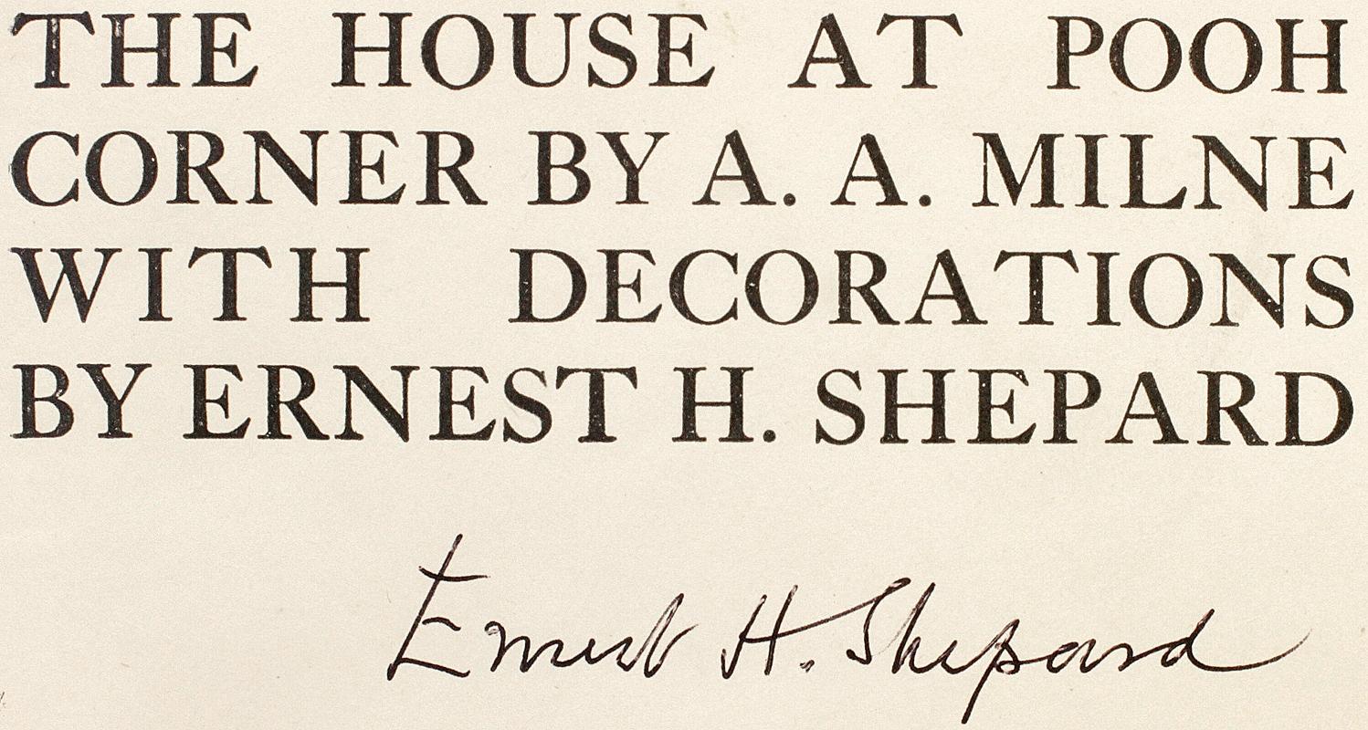 Tissu A. MILNE. House At Pooh Corner Première édition signée par E. H. SHEPARD - 1928 en vente