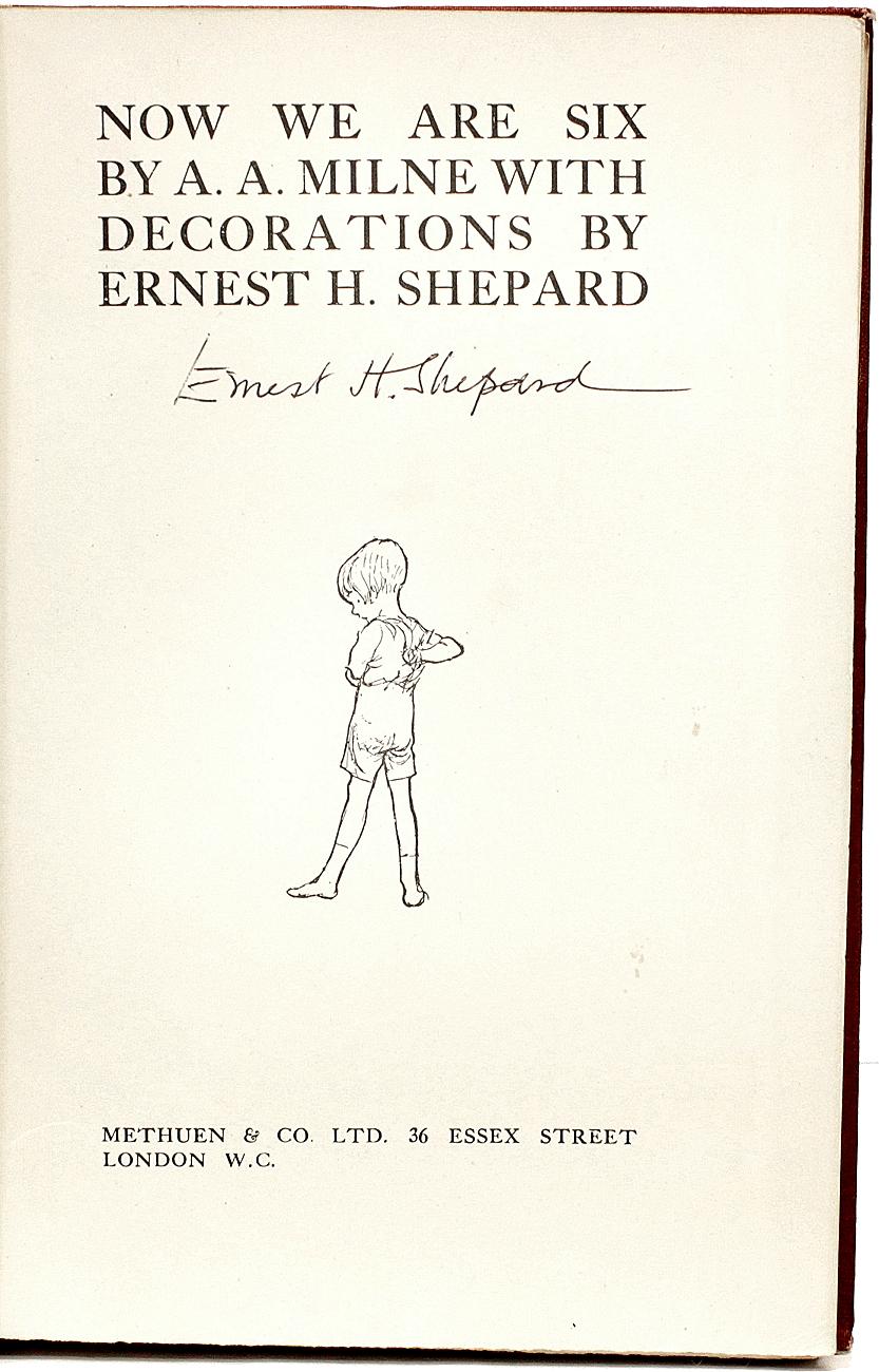 Début du 20ème siècle A. MILNE. Maintenant, nous en avons six. Première édition - SIGNÉE PAR E. H. SHEPARD - 1927 en vente