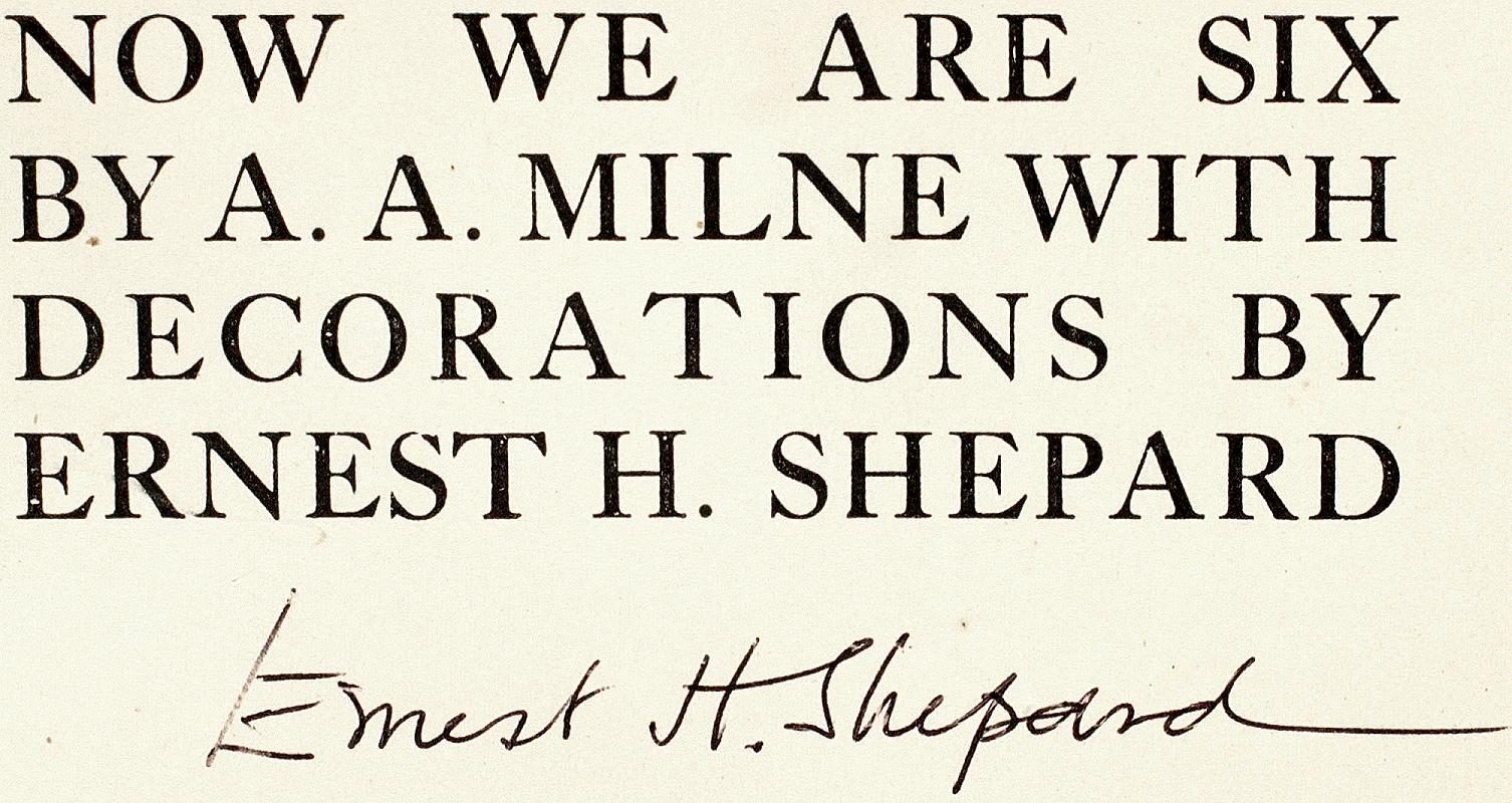 Tissu A. MILNE. Maintenant, nous en avons six. Première édition - SIGNÉE PAR E. H. SHEPARD - 1927 en vente
