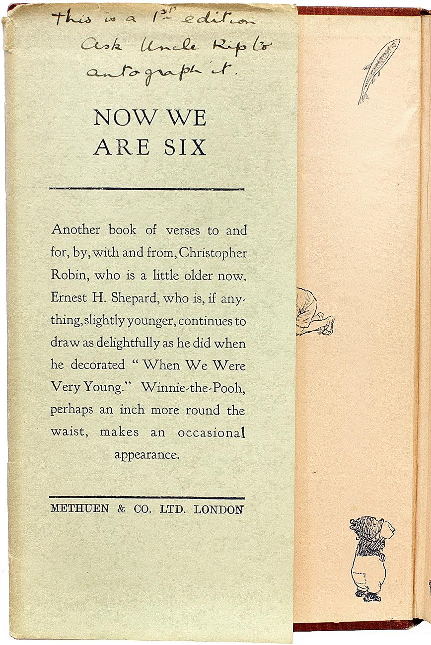 A. MILNE. Maintenant, nous en avons six. Première édition - SIGNÉE PAR E. H. SHEPARD - 1927 en vente 3