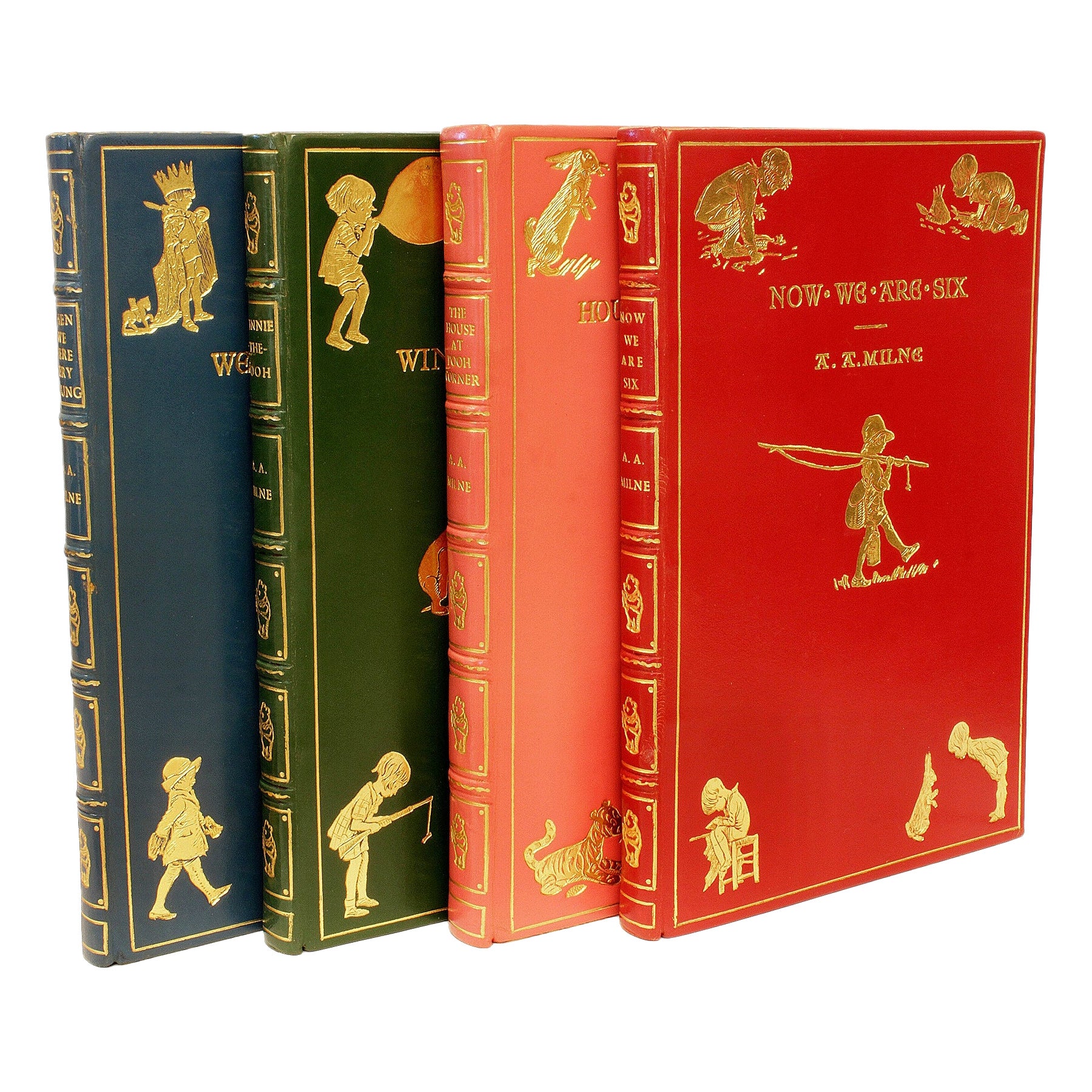 A. A. Milne. The Four Winnie The Pooh Books - ALL IN FINE BINDINGS