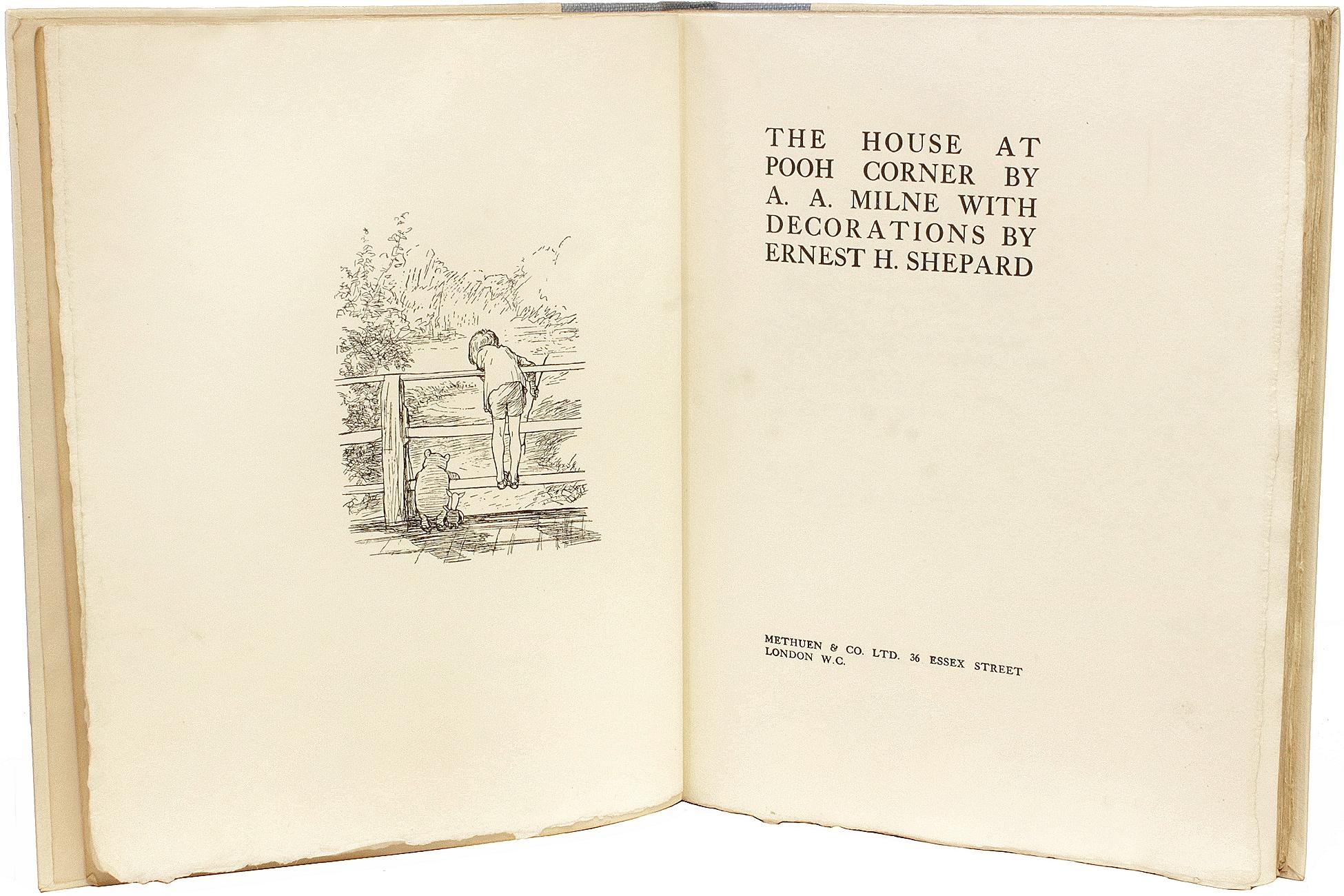 Début du 20ème siècle A. MILNE. The House At Pooh Corner - 1928 - Première Édition DELUXE - SIGNÉE en vente
