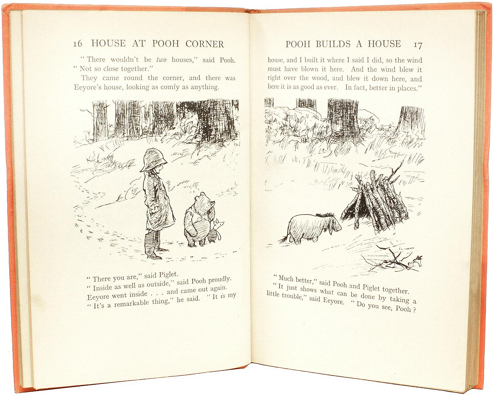 Fabric A. A. MILNE. The House At Pooh Corner. 1928 - FIRST EDITION WITH THE DUST JACKET