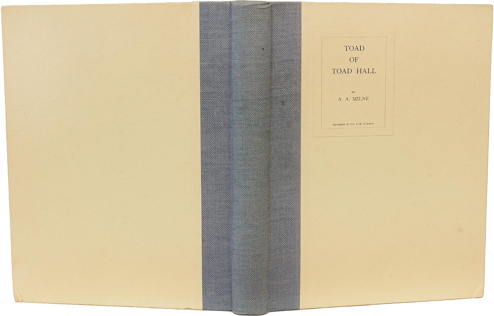 A. A. MILNE. Toad Of Toad Hall. 1929 - FIRST DELUXE EDITION - SIGNED In Good Condition For Sale In Hillsborough, NJ