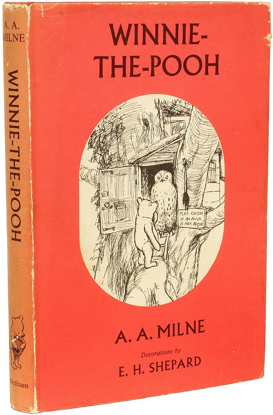 A. A. MILNE. Winnie The Pooh. SIGNED AND DATED BY CHRISTOPHER (ROBIN) MILNE ! In Good Condition For Sale In Hillsborough, NJ