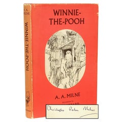 A. A. MILNE. Winnie The Pooh. SIGNED AND DATED BY CHRISTOPHER (ROBIN) MILNE !