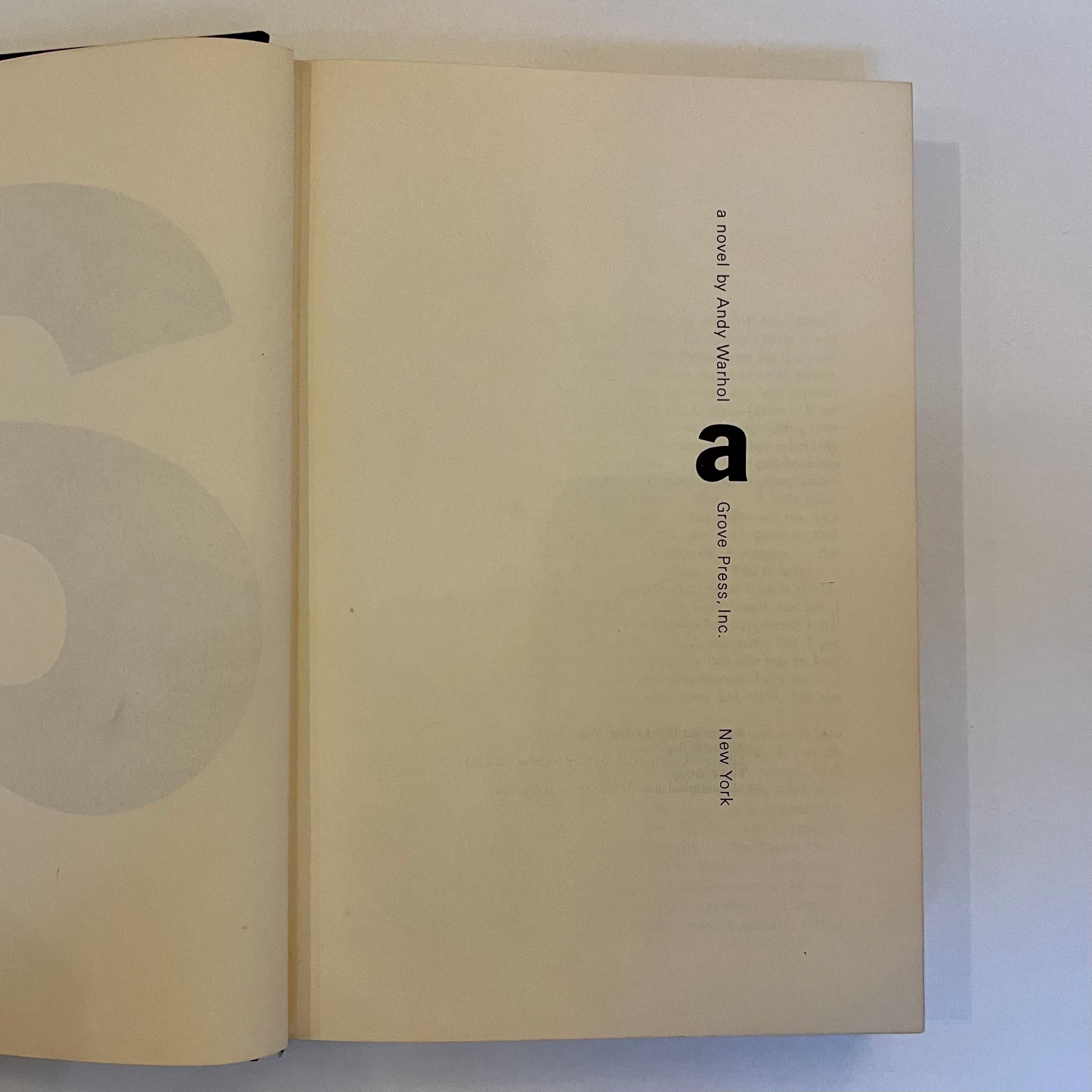 A: Eine Neuheit – Andy Warhol – Erstausgabe, Grove Press, New York, 1968  (amerikanisch)