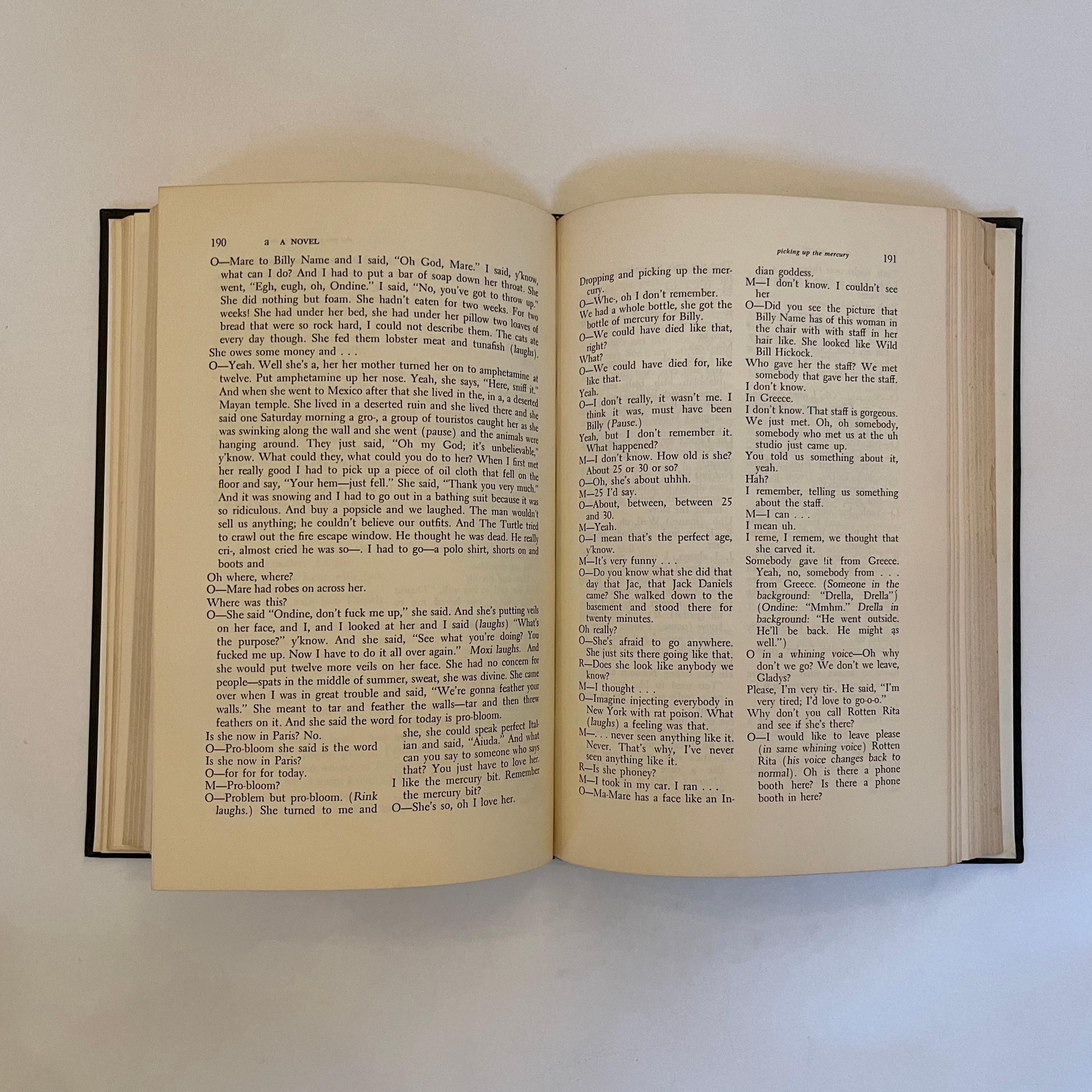 Milieu du XXe siècle A : A Novel - Andy Warhol - Première édition, Grove Press, New York, 1968 