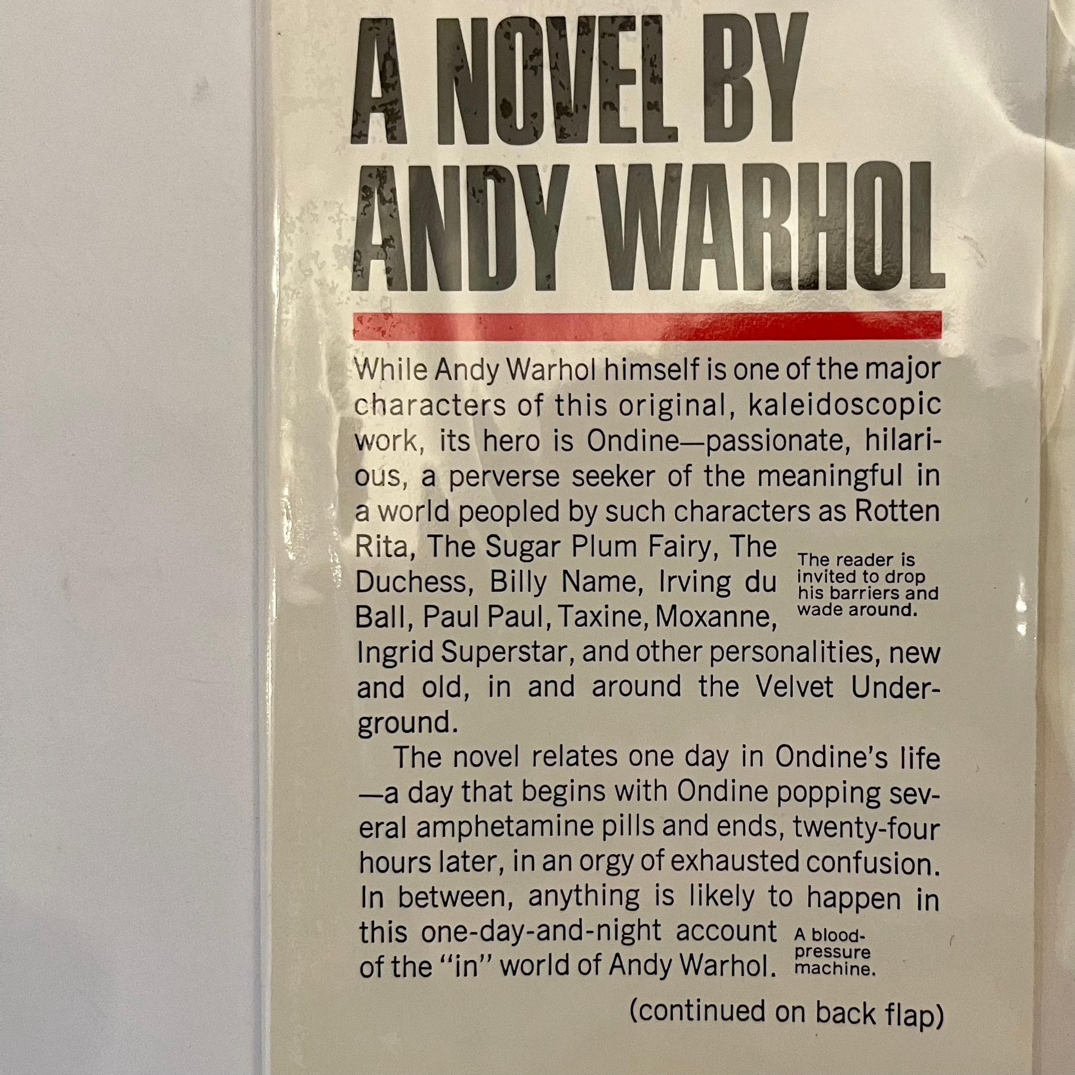 A: Eine Neuheit – Andy Warhol – Erstausgabe, Grove Press, New York, 1968  1