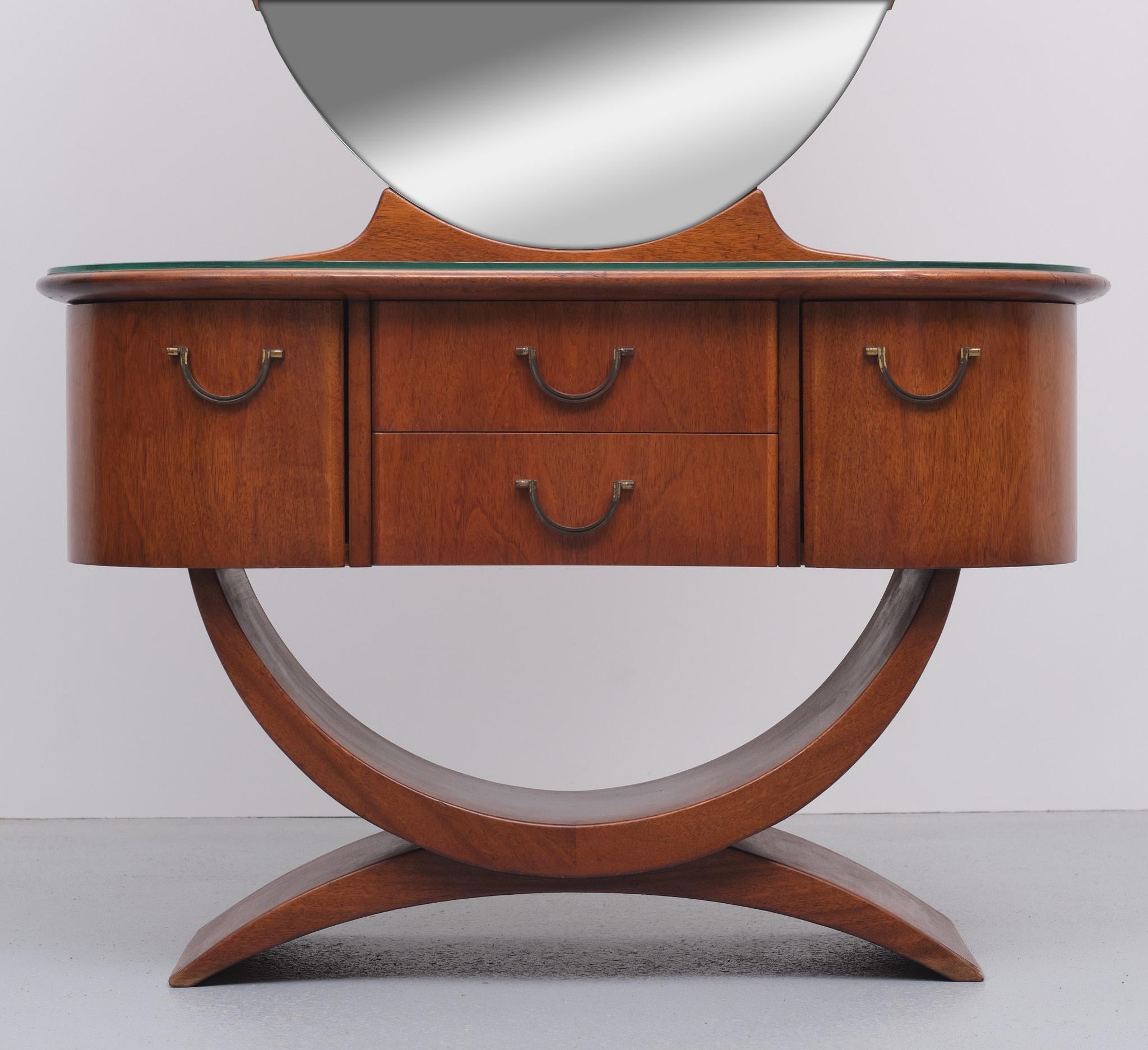 Mid-Century Modern A A Patijn Curved Vanity and stool  Zijlstra Joure Holland 