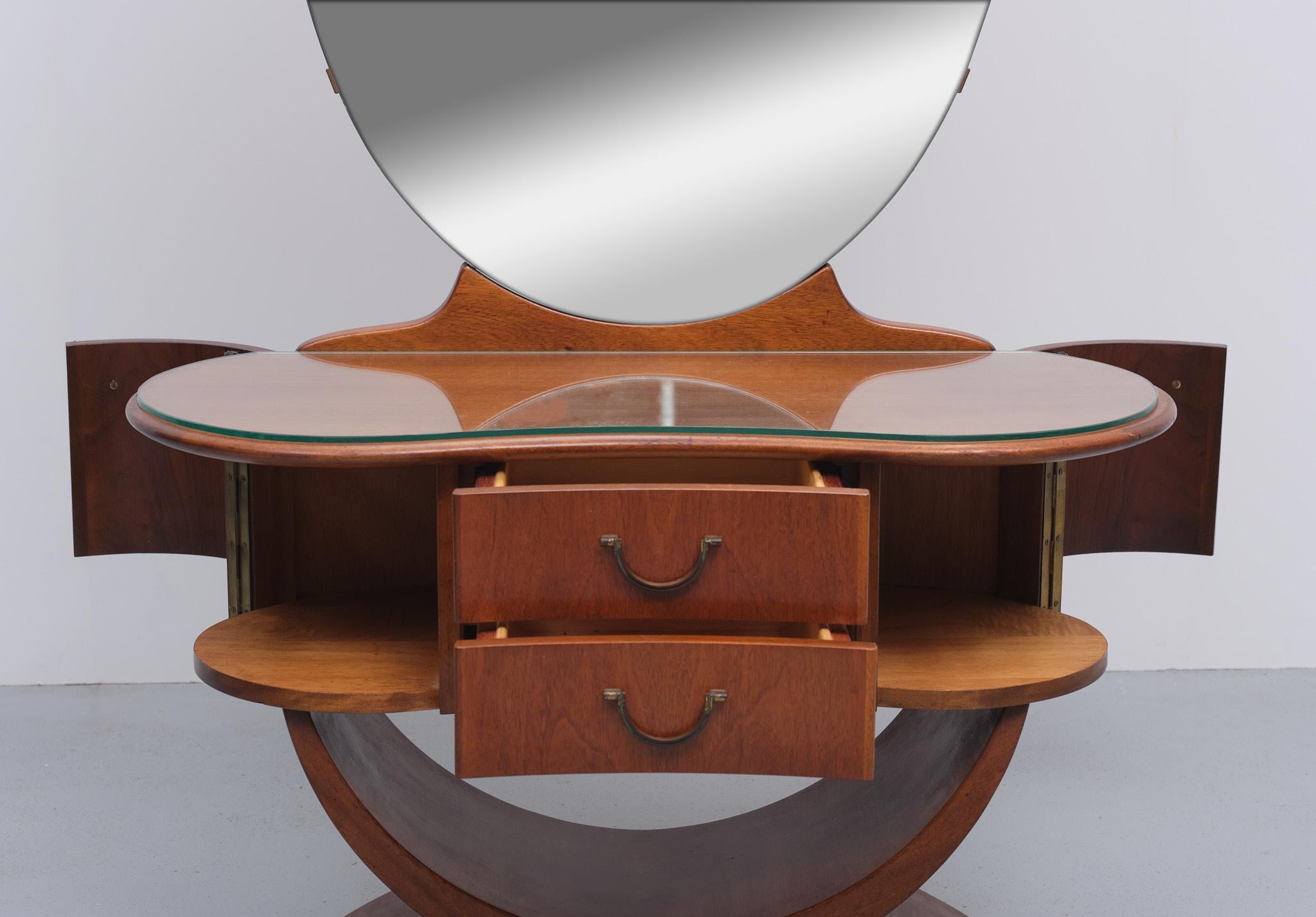 Nutwood A A Patijn Curved Vanity and stool  Zijlstra Joure Holland 