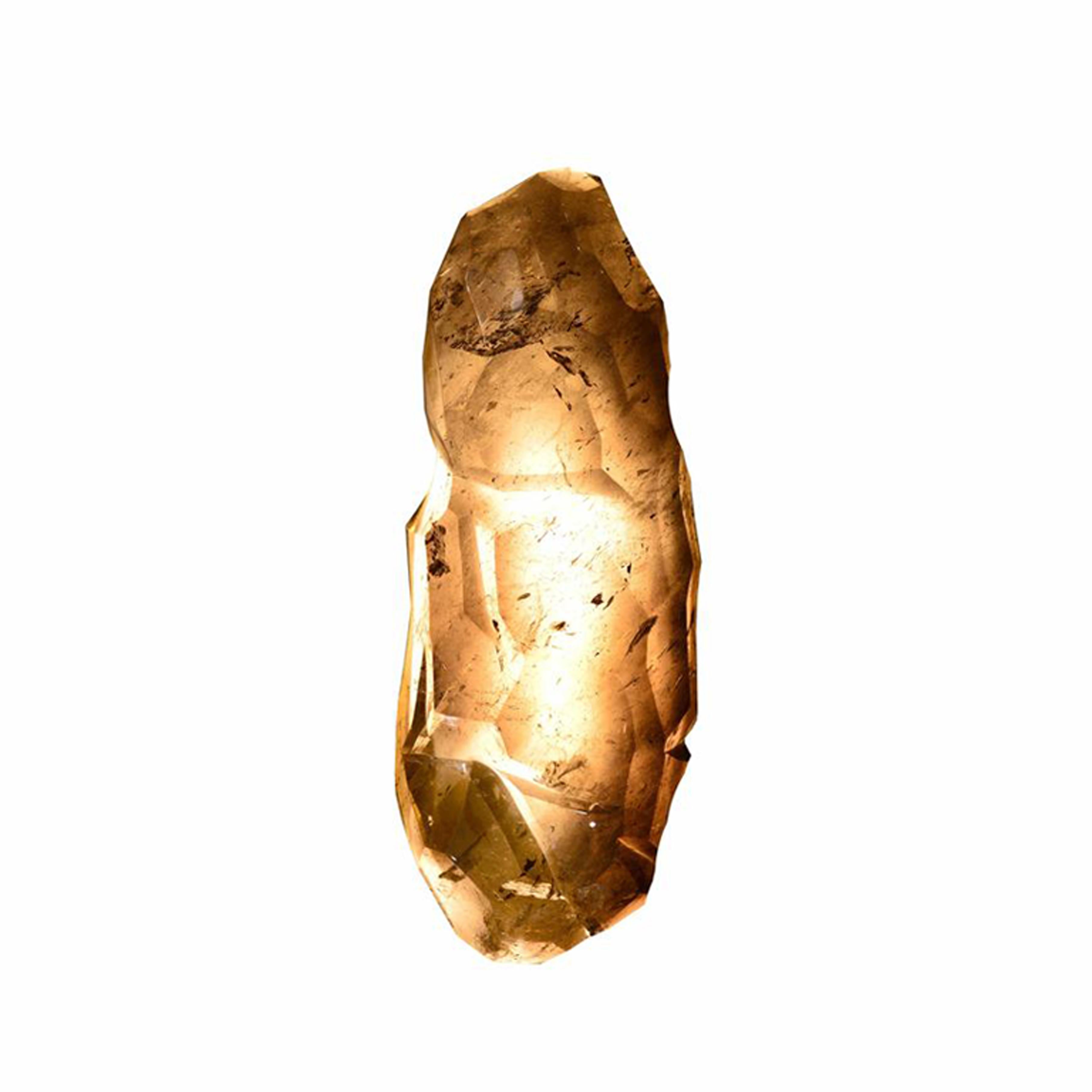 An Abstract Form Smoky Brown Rock Crystal Quartz Wall Sconce