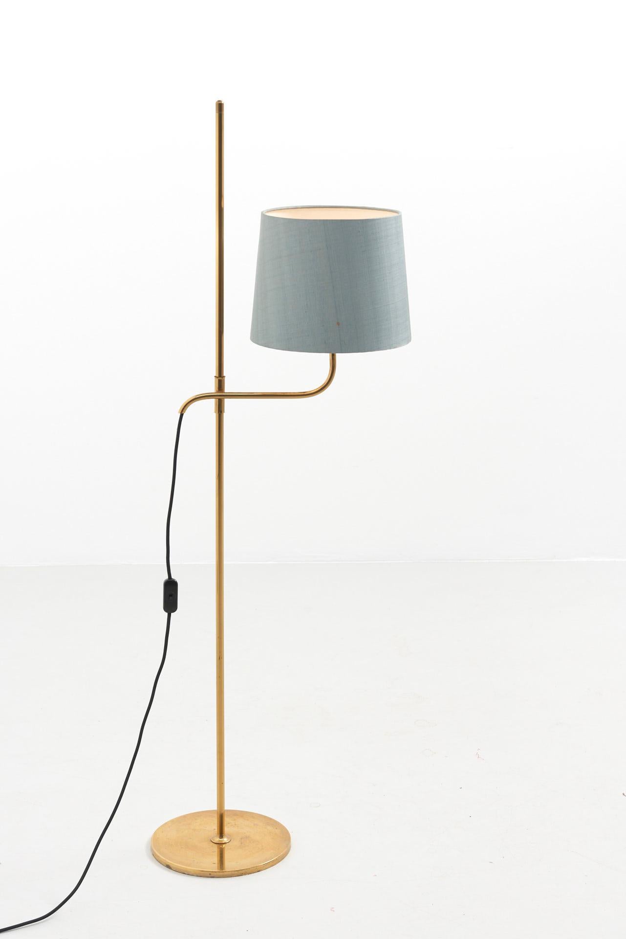 German Adjustable Floor Lamp in Brass, Florian Schulz