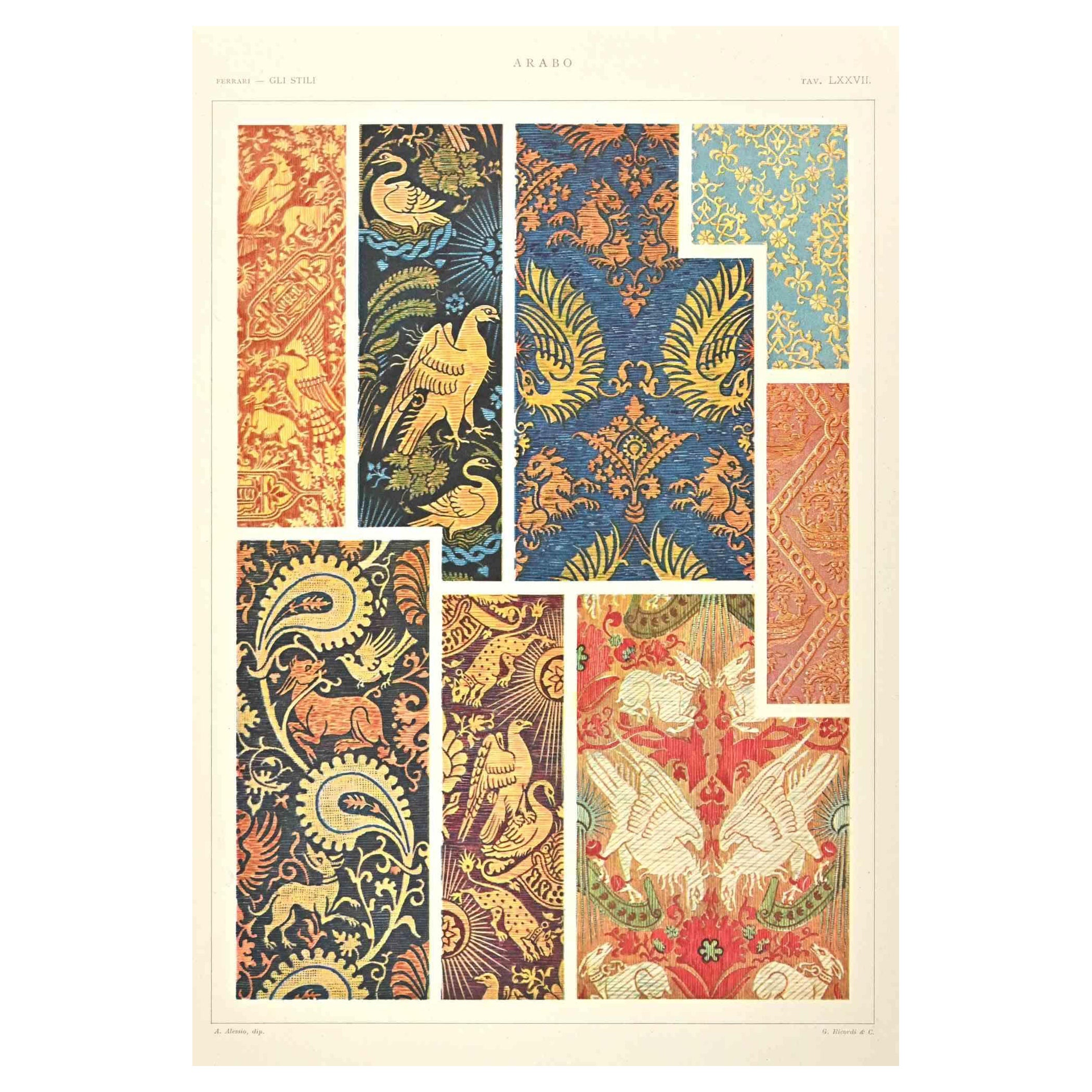 Style décoratif arabe- Chromolithographie d'après A. Alessio