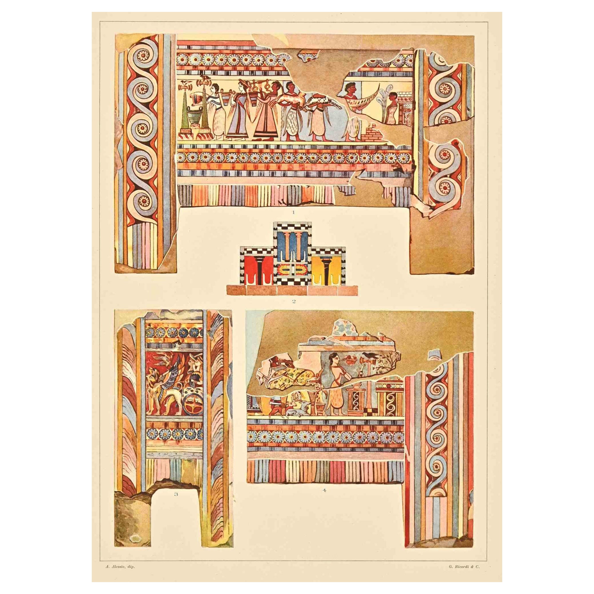 Decorative Motifs- Aegean - Chromolithograph after  A. Alessio