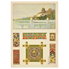 Motifs décoratifs chinois - Chromolithographie par A. Alessio - Début du 20e siècle