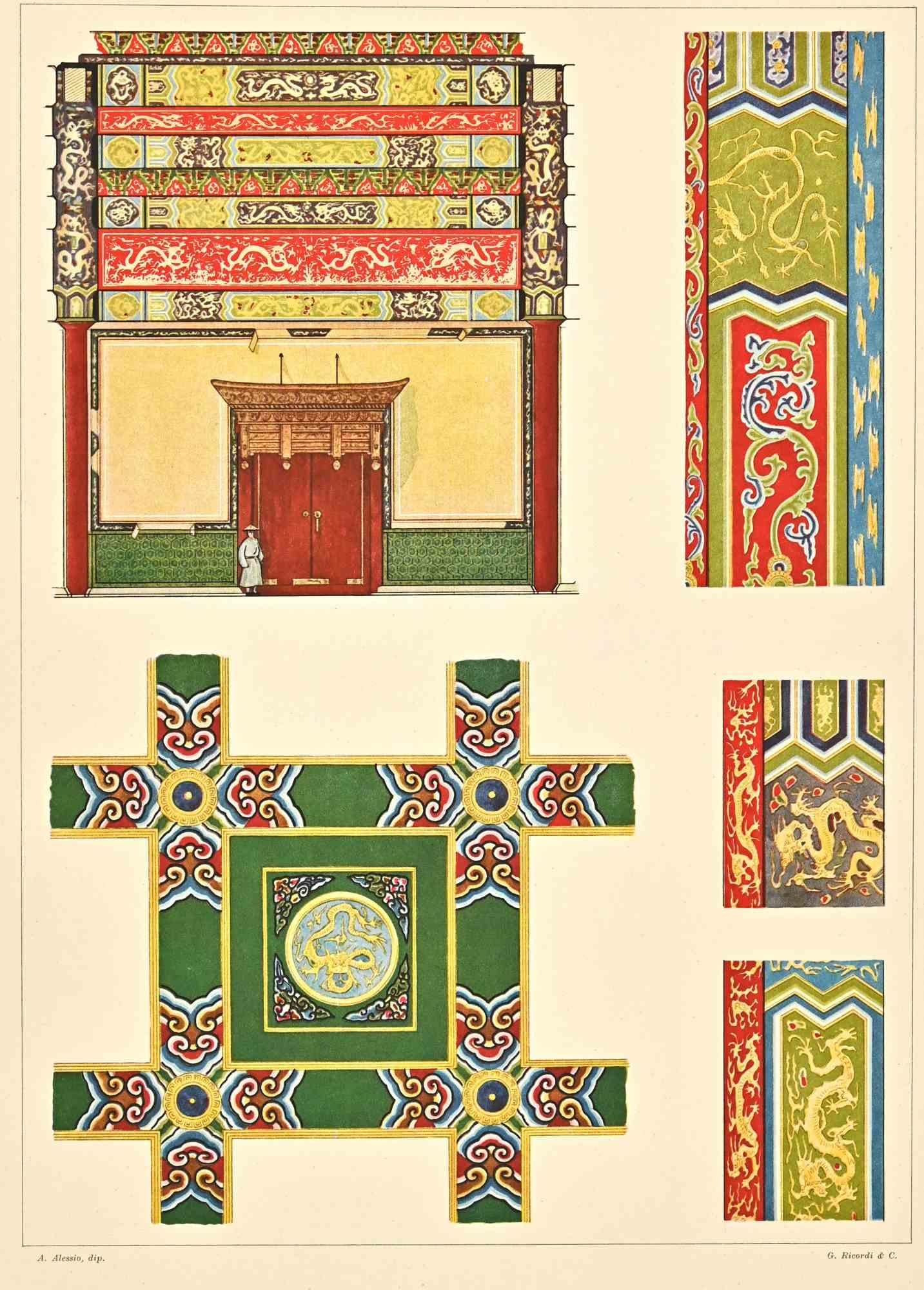 A. Alessio Decorative Motifs Japanese Chromolithograph by A