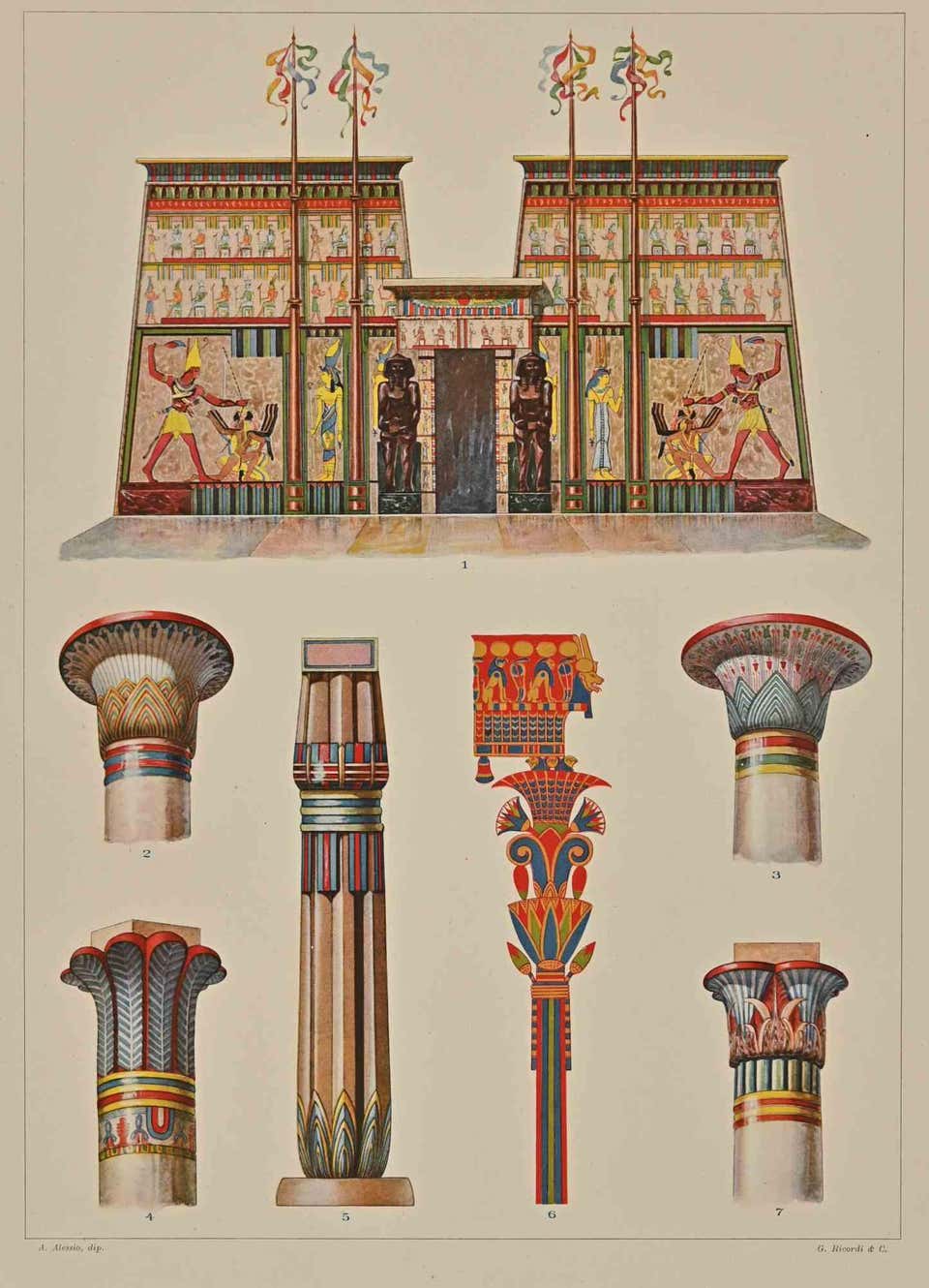 Byzantinischer dekorativer Stil Chromolithographie nach A. Alessio im