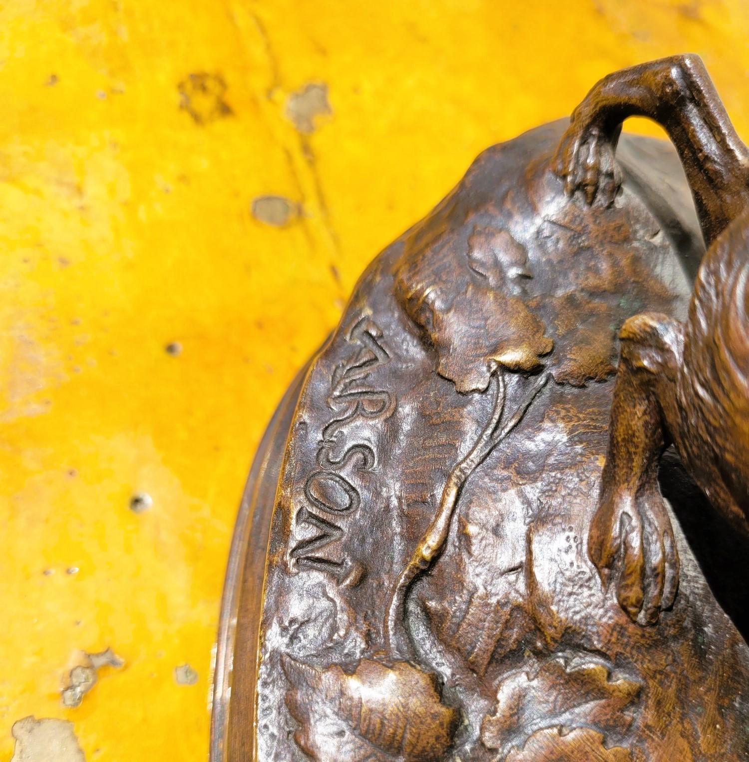 Un Incendiario, Perros de caza Terrier, Bronce firmado, Siglo XIX en venta 5