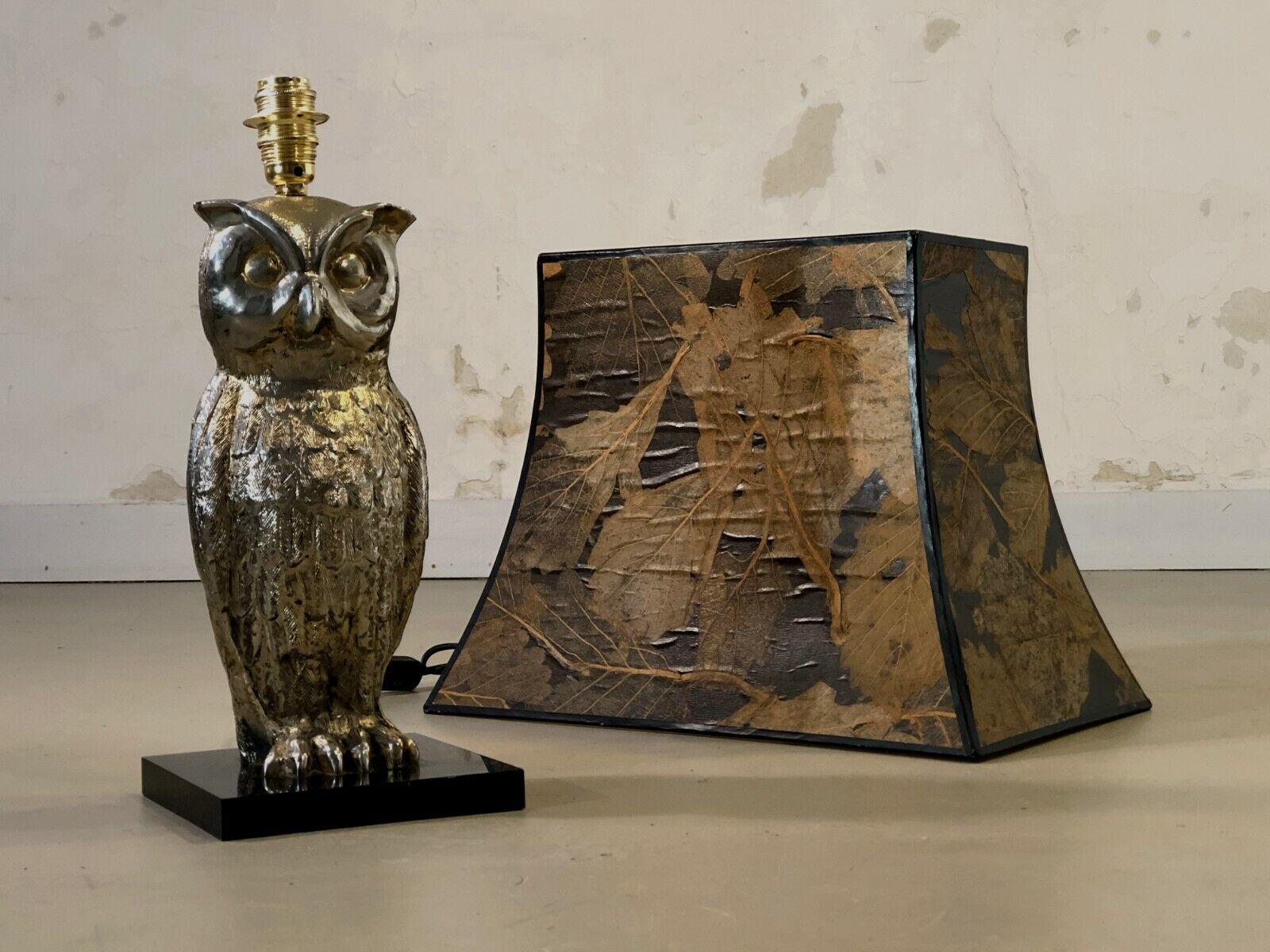 A Poetic ART-DECO NEO-CLASSICAL Zoomorphic OWL TABLE LAMP, France 1960 For Sale 3