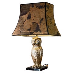 A Poetic ART-DECO NEO-CLASSICAL Zoomorphic OWL TABLE LAMP, France 1960