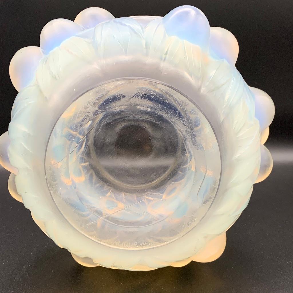 Mid-20th Century A Art Deco Prunes vase in Opalescent Glass by René Lalique  For Sale