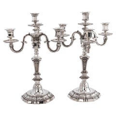 A. Aucoc Pair of Nineteenth Solid Silver Candelabra