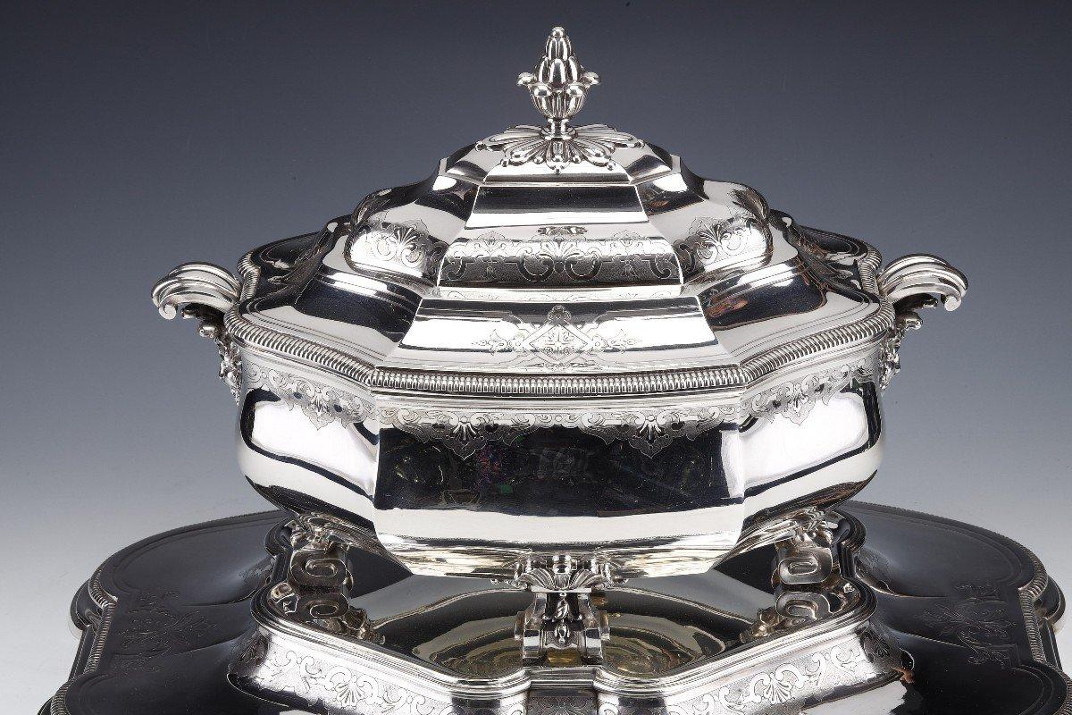 French A. Aucoc - Important Table Center In Sterling Silver Late Nineteenth For Sale