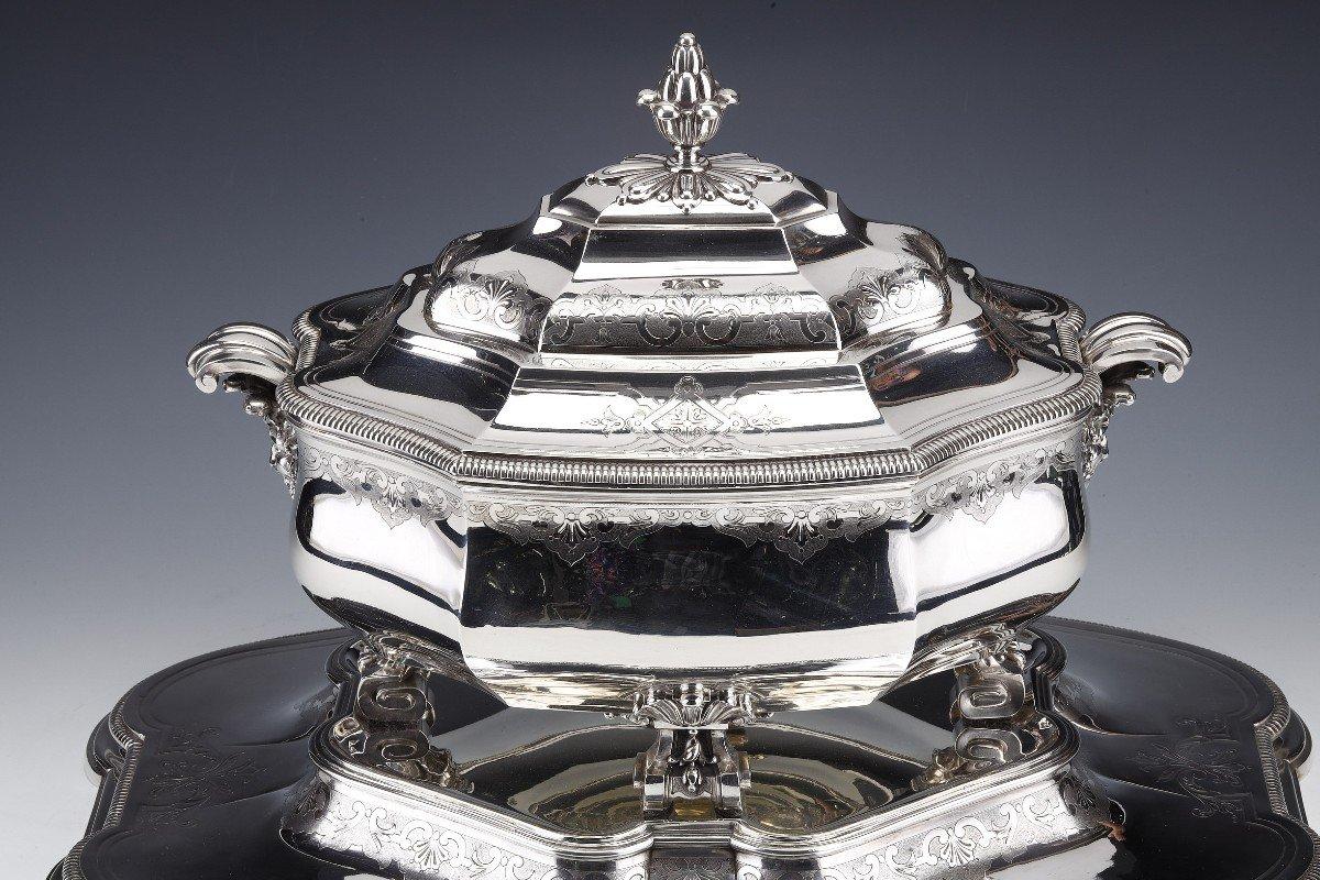 A. Aucoc - Importante centro de mesa en plata de ley de finales del XIX Francés en venta