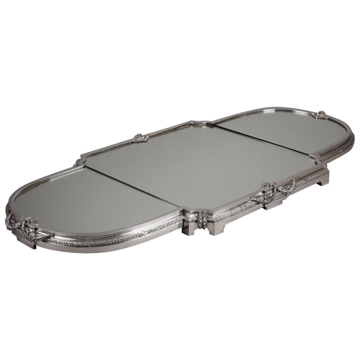 A. Aucoc - Surtout Table In Three Parts Sterling Silver L. XVI - Nineteenth