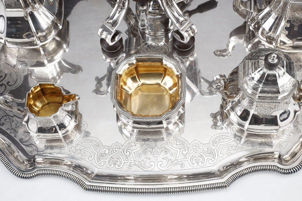 A. Aucoc - Tea/coffee Service 6 Pieces In Silver And Its Tray - Nineteenth For Sale 2