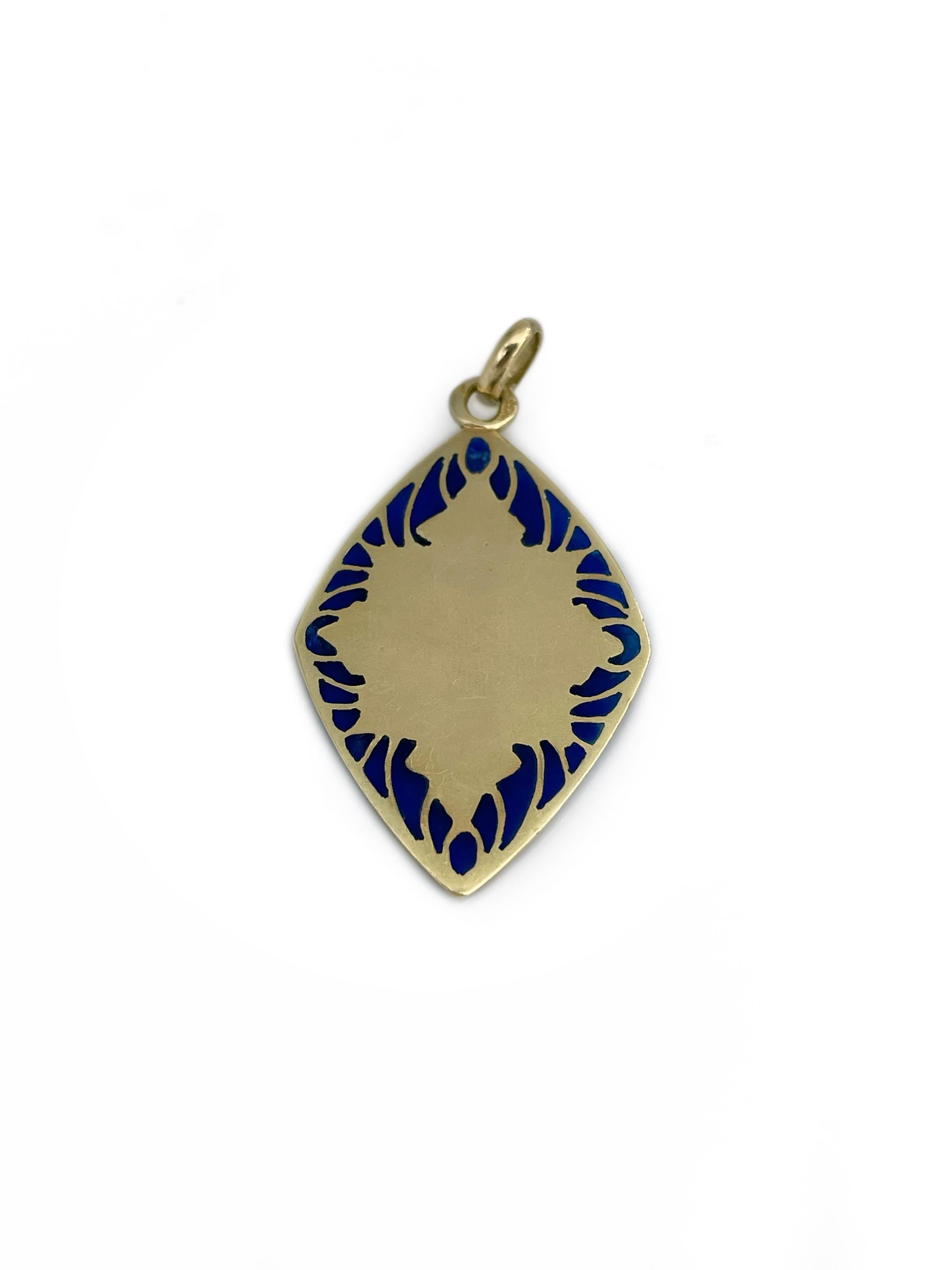 Women's or Men's A. Augis 18 Karat Gold Diamond Ruby Enamel “Plus Qu'hier” Love Charm Pendant For Sale
