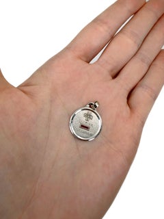 A. Augis 18 Karat Gold Ruby Diamond “Plus Qu'hier” Love Charm Pendant