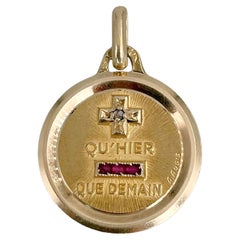 A. Augis Colgante de oro de 18 quilates con diamantes y rubíes "Plus Qu'hier" Amor