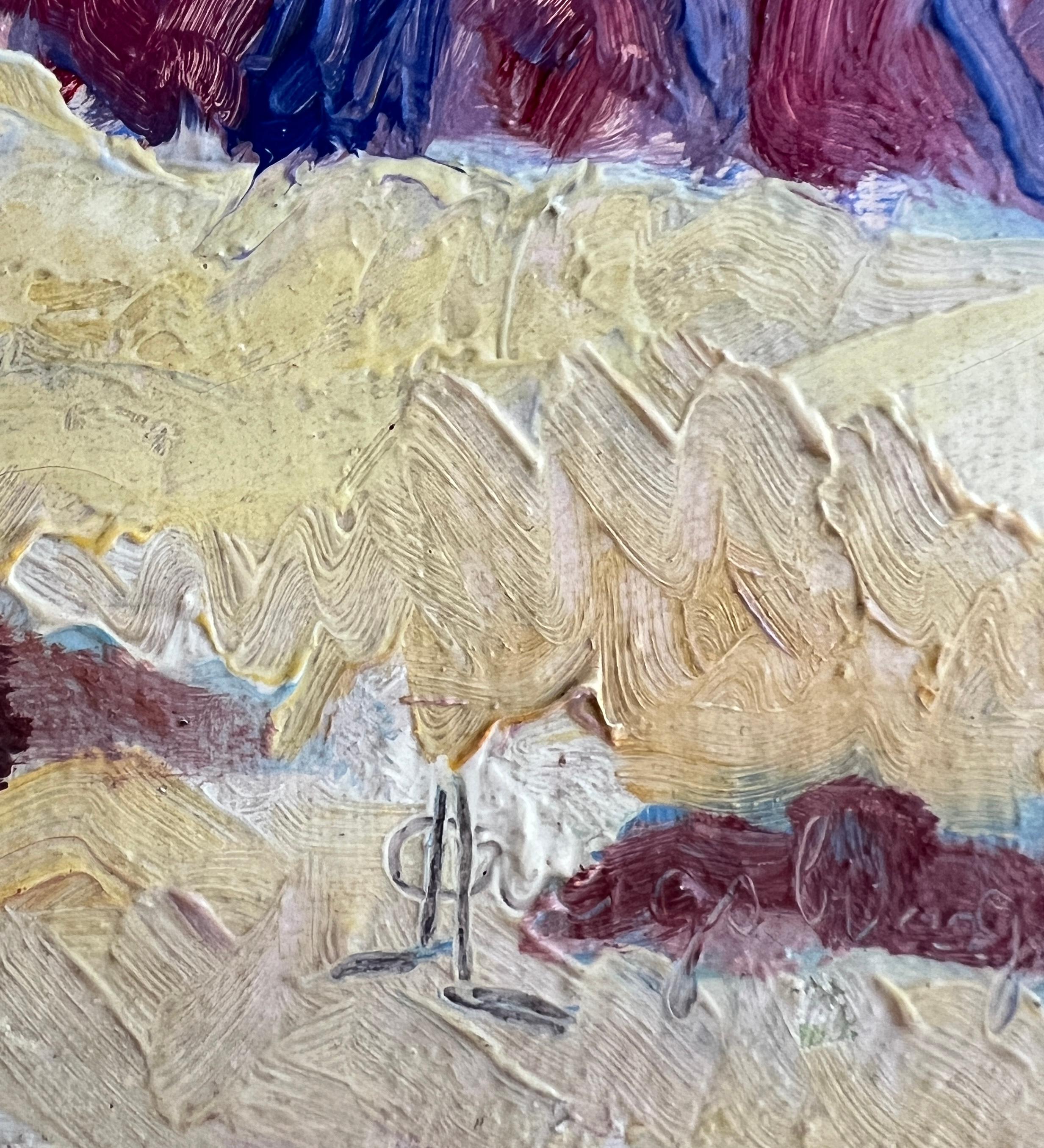 Il Looping del Reno, Ginevra - Landscape Painting Marrone di A. Augsburger