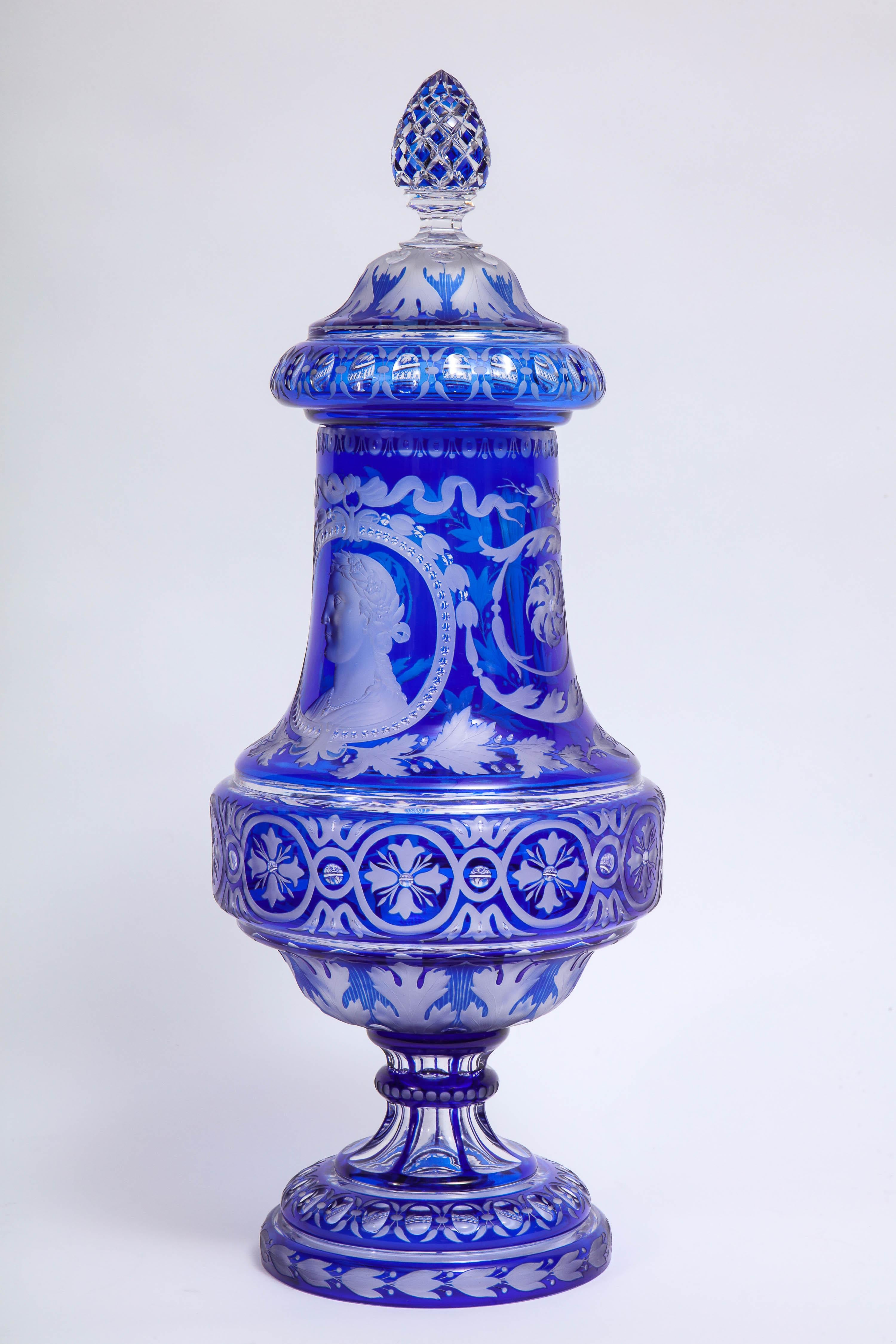 baccarat blue vase